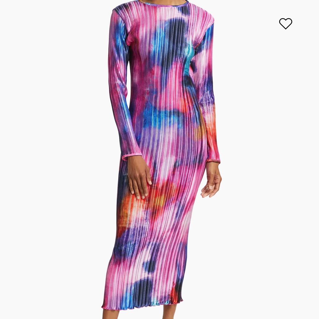 Lâidee Exposition Lumiere Pleated Midi Dress Nwt 8